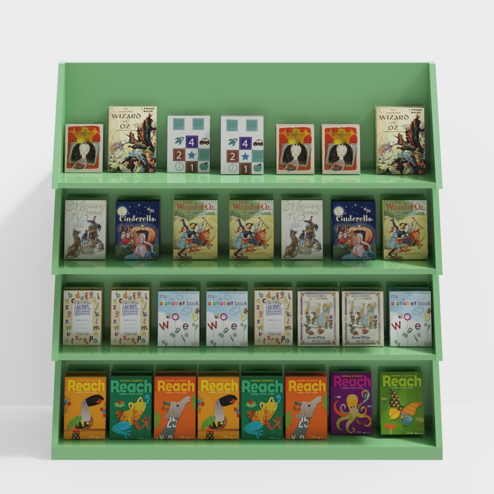Library pine tree shaped children's bookshelf