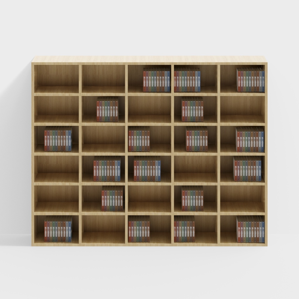 Unique Low-Poly Bookshelf 3D model