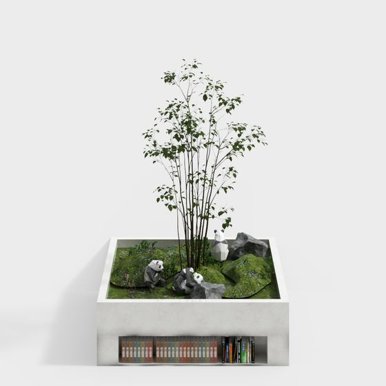 판다 장식용 정사각형 책장