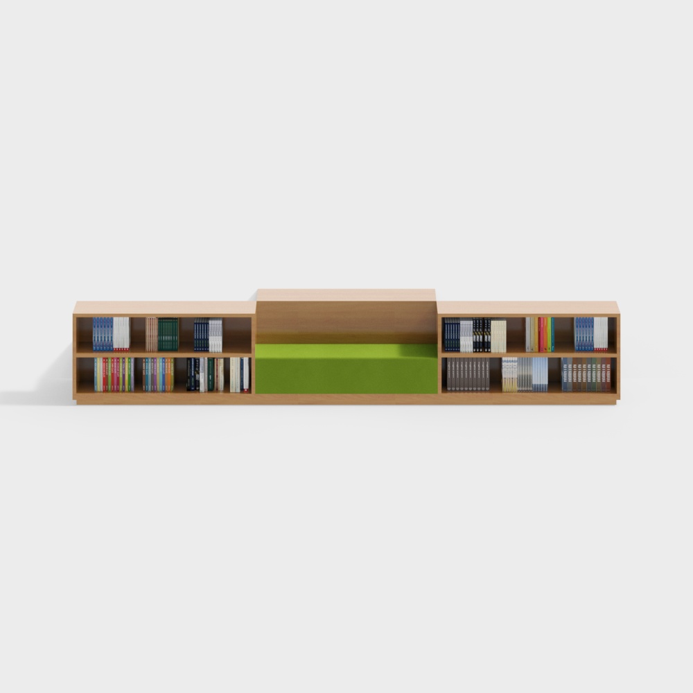 Library bookshelf with card holder