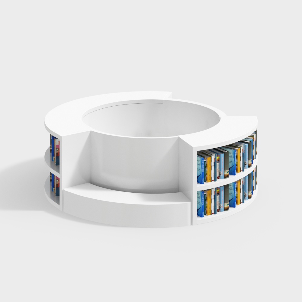 Estantería de plataforma redonda de biblioteca