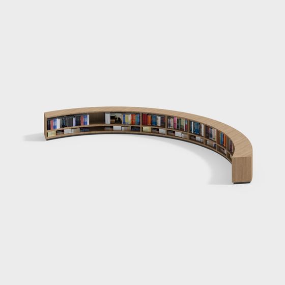Modern Low-Poly Bookshelf 3D model