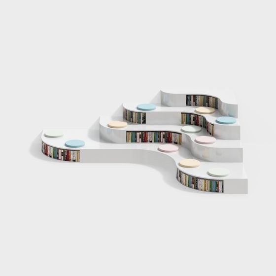 Urban Oasis Bookshelf 3D model for Creative Spaces