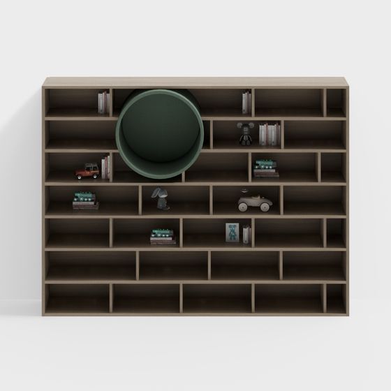 Elegant Low-Polygon Bookshelf 3D model