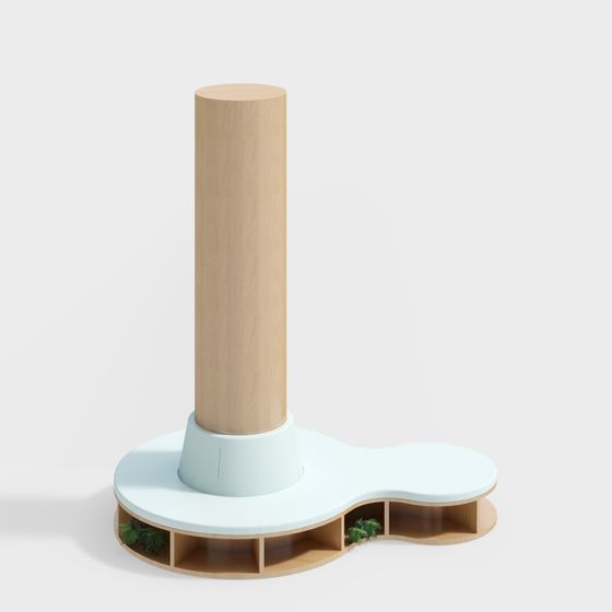 Cloud Bookshelf Low-Poly 3D model for Creative Spaces