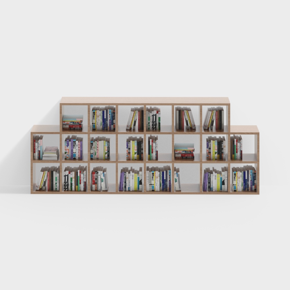 ชั้นวางหนังสือบาร์หนังสือสามชั้น