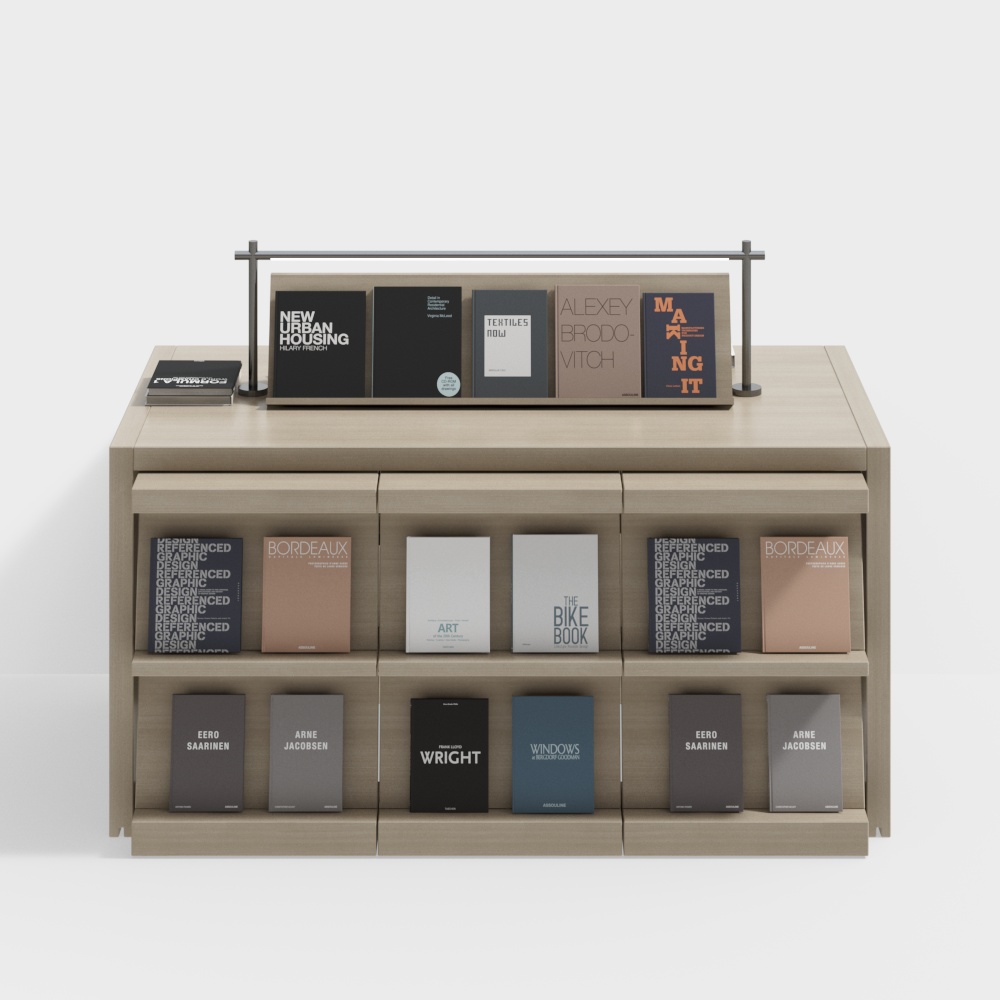 Low bookshelf in bookstore