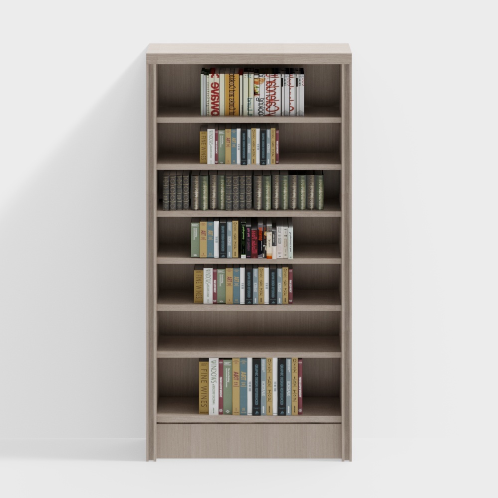 Sleek Minimalist Bookshelf 3D Model
