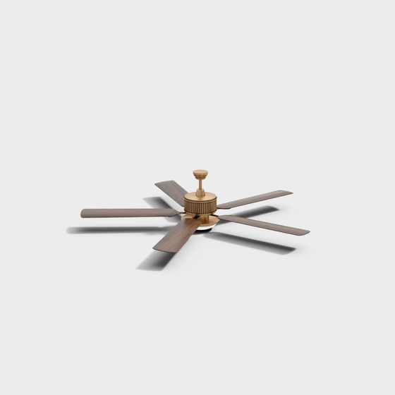 Elegant Low-Poly Ceiling Fan 3D model