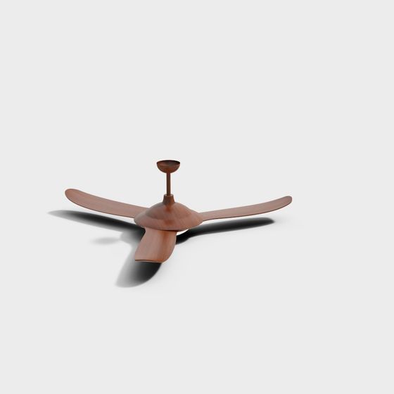 Stylish Low-Poly Ceiling Fan 3D model