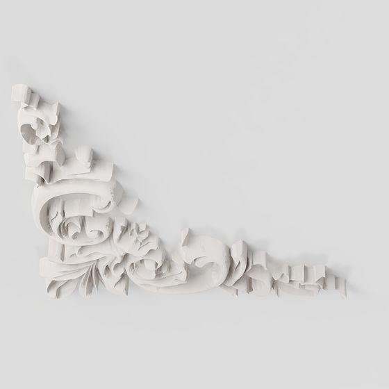 Low-Polygon Baroque Rose Crown 3D model