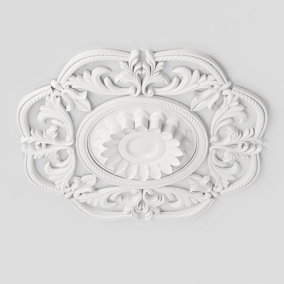 Elegant Floral Ceiling Panel 3D model