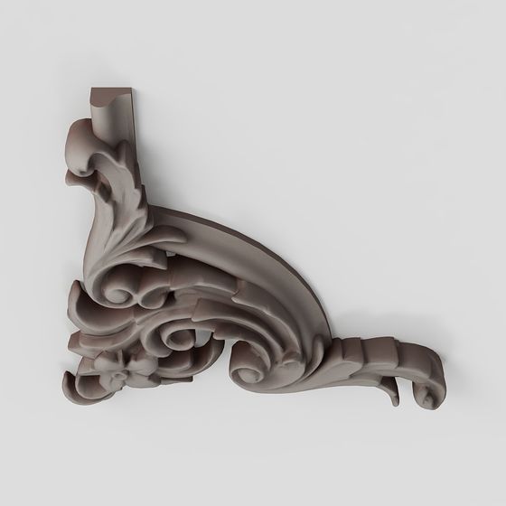 Victorian Scroll 3D model - Elegant Decorative Piece