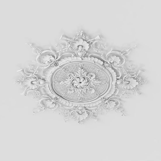 Vintage Ceiling Medallion 3D model for Creative Spaces