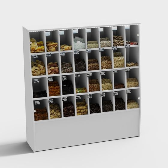 Low-Poly Grocery Store Shelf 3D model