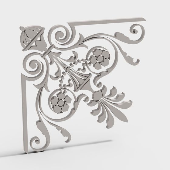 Elegant Low-Poly Decorative 3D Model Inspired by Ancient Palaces