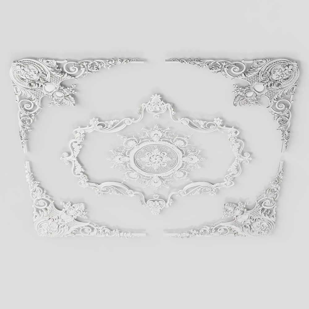 European carved corner flower ceiling