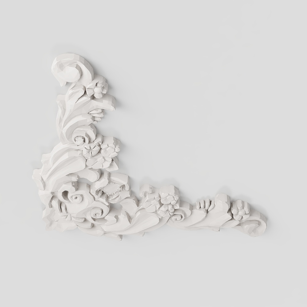French plaster corner flower