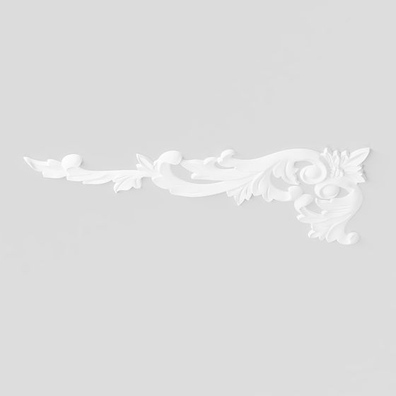 Elegant Vine Floral Ornament 3D model