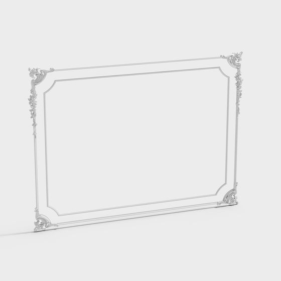 Baroque Frame Low Poly 3D Model