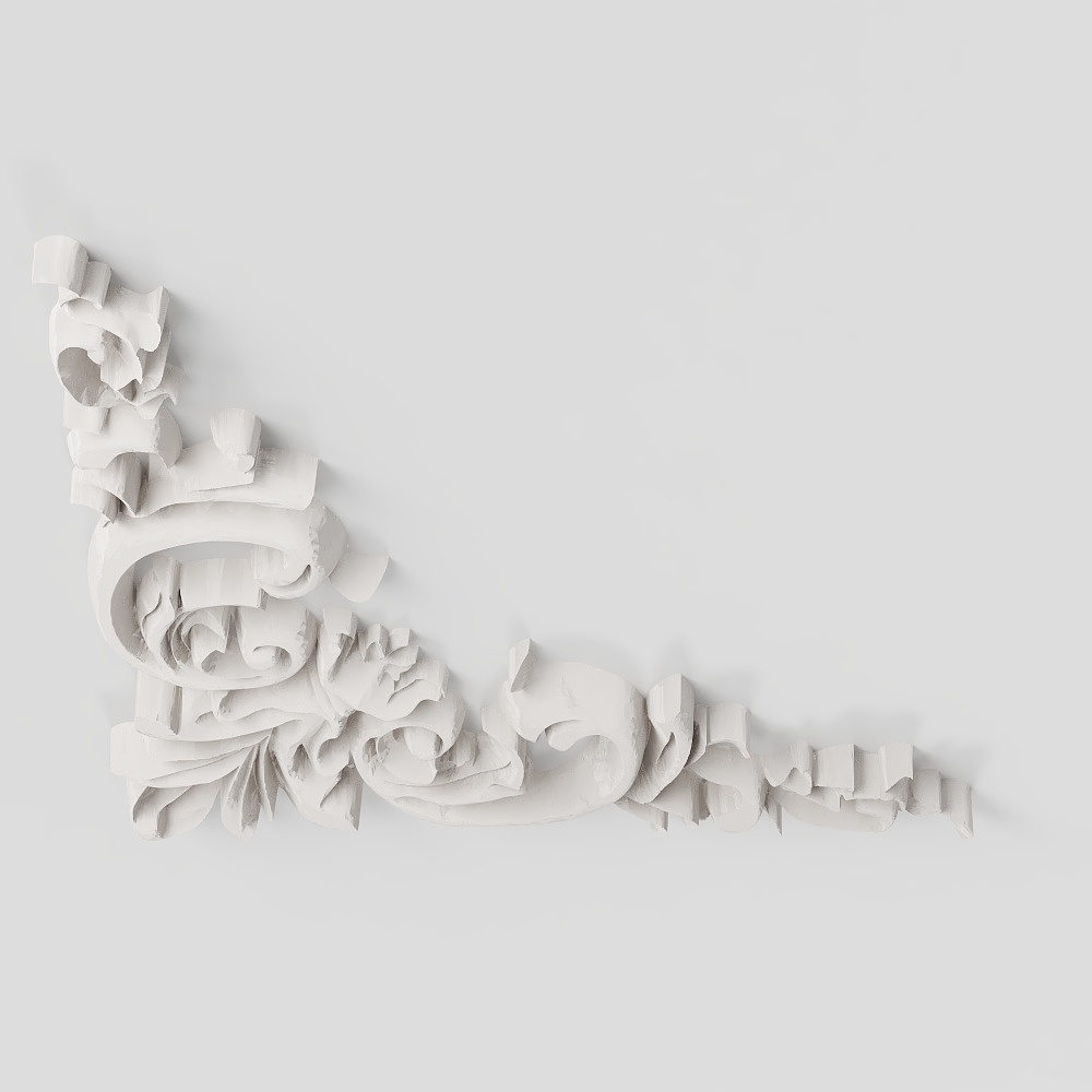 French plaster corner flower