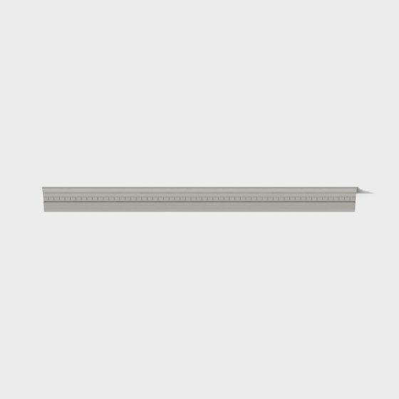 French Carved Plaster Line 3D Model in Gray