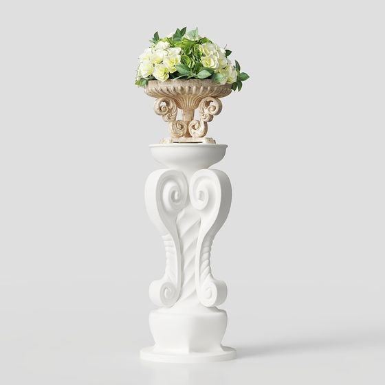 Vintage Pedestal 3D model for Elegant Decor