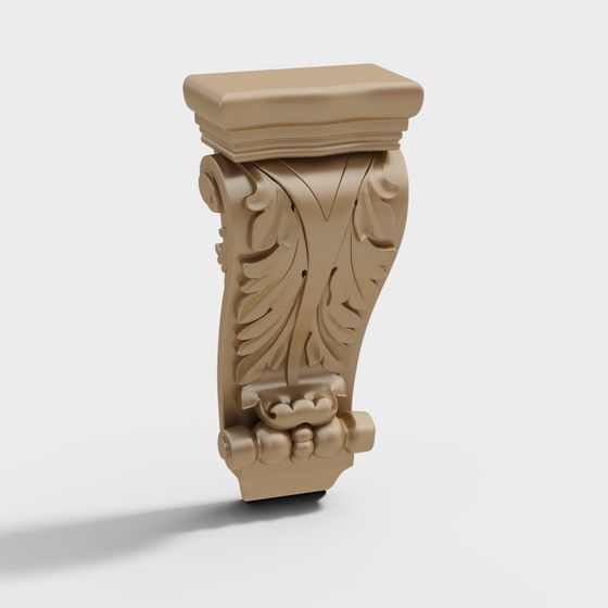 Elegant Low-Polygon Decorative Column 3D model