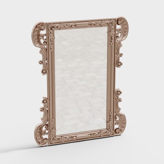 Elegant Vintage Mirror Frame 3D model for Creative Projects