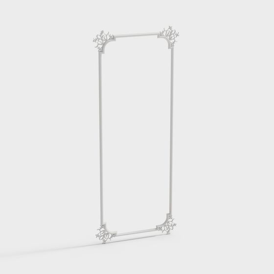 Classic Floral Frame Low-Poly 3D model