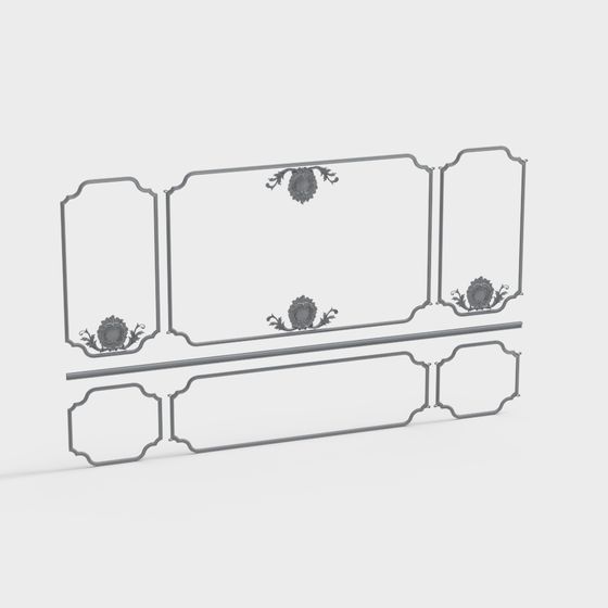 Elegant Wall-Mounted Screen 3D model