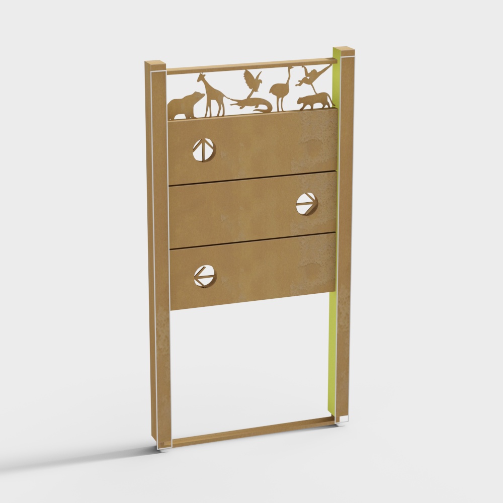 Natural Window 3D model in Low-Poly Style