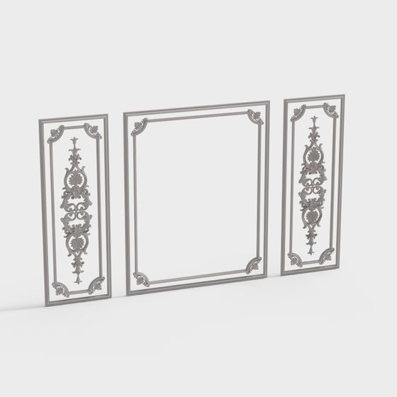 Classical Carved Screen 3D model