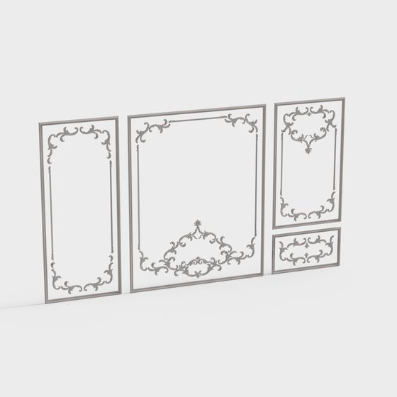 Elegant Scrollwork Panels 3D model