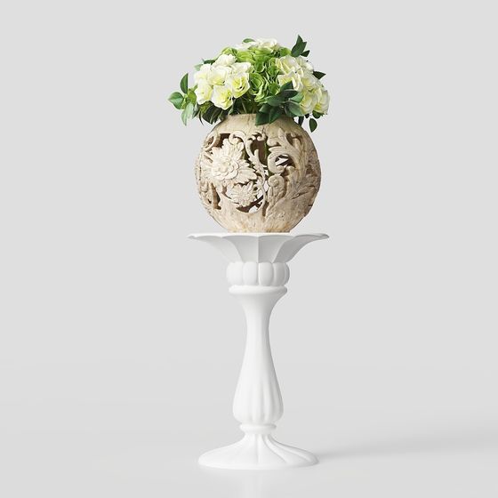 Ornate Flower Vase 3D model