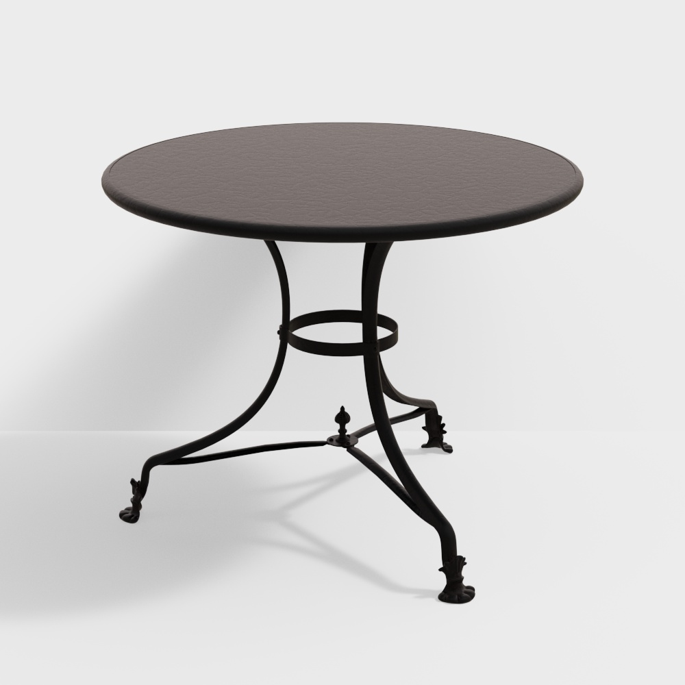 Vintage Wrought Iron Round Table 3D model