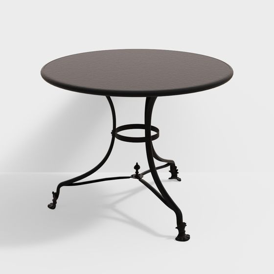 Vintage Wrought Iron Round Table 3D model