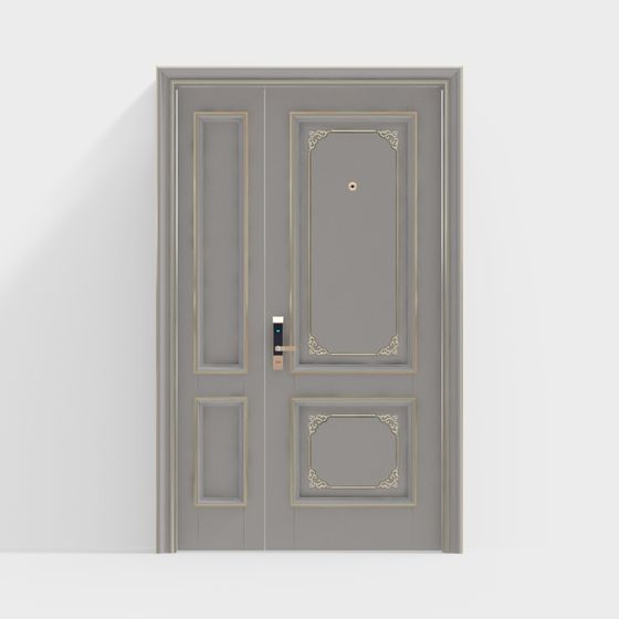 Elegant Low-Poly 3D Model of Modern Classic Door