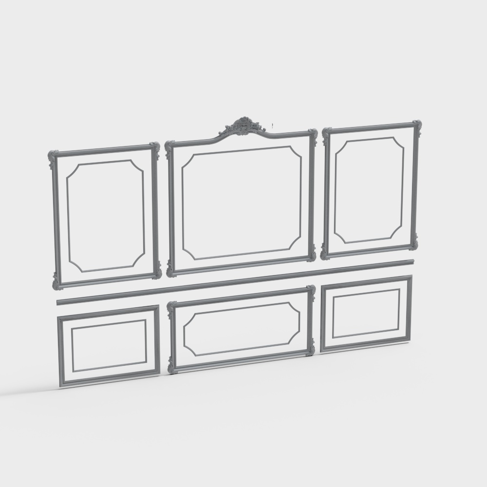 European-style plaster line carving