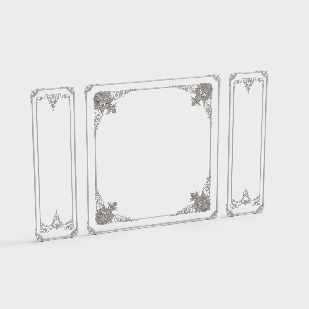 French plaster line carved background wall