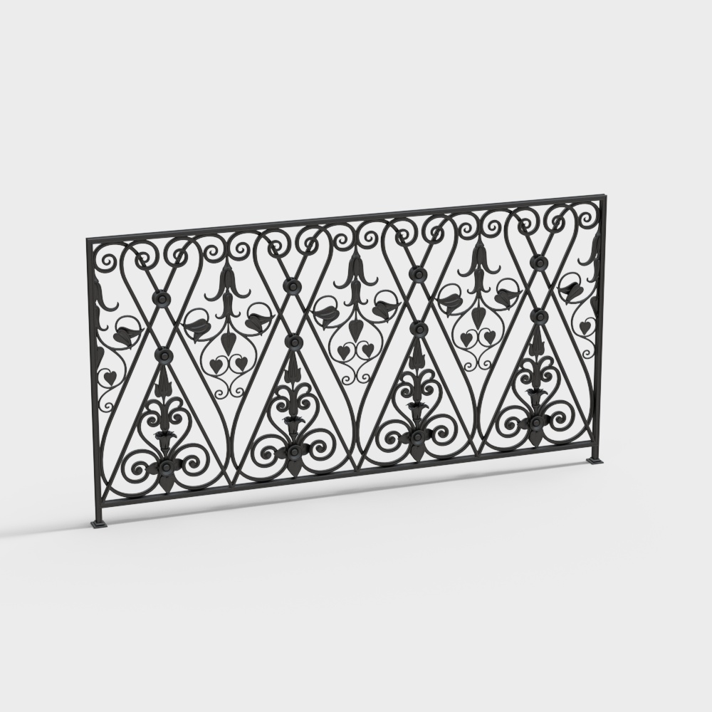 European wrought iron carved railings