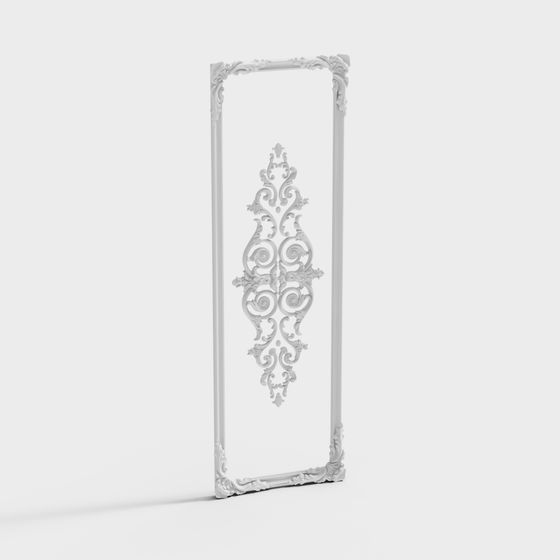 Elegant Classical Carved Doorframe 3D model