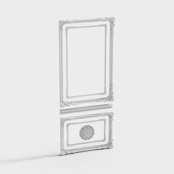 Classical Frame Low-Poly 3D Model