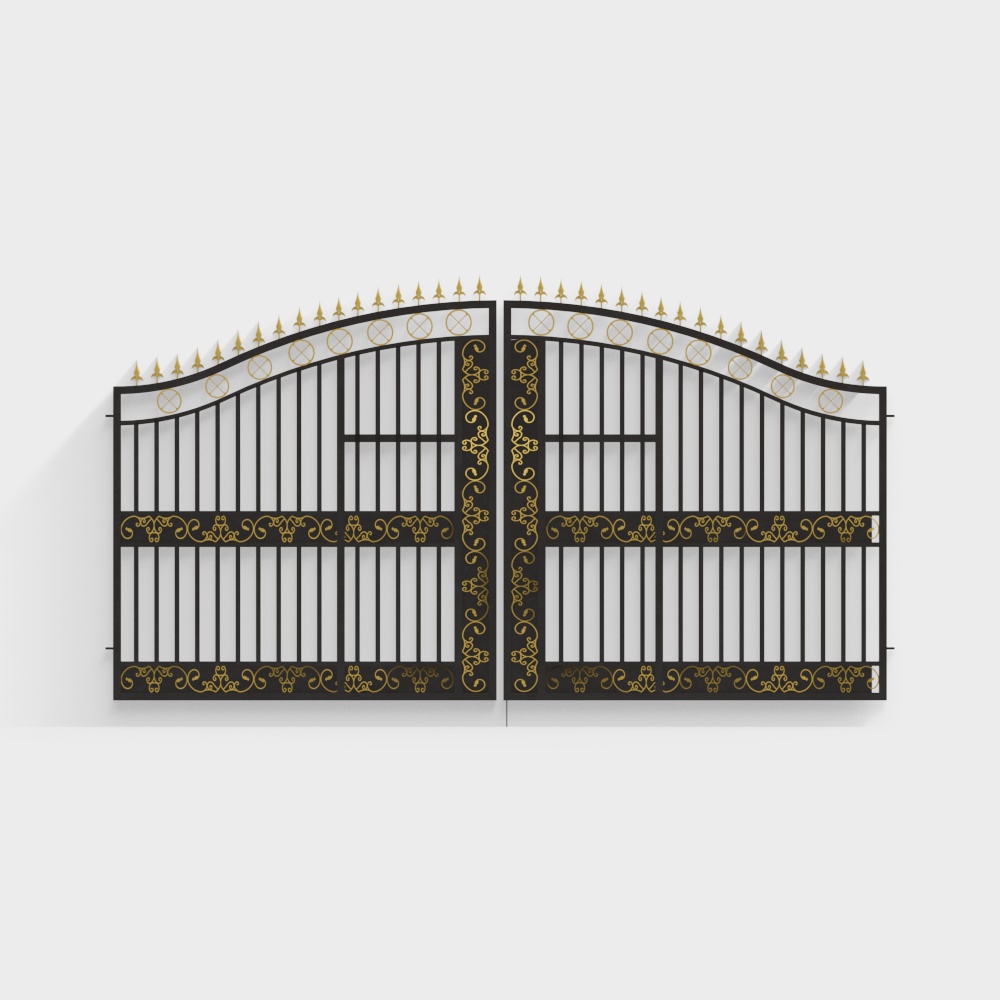 Porte en fer forgé sculpté de style moderne