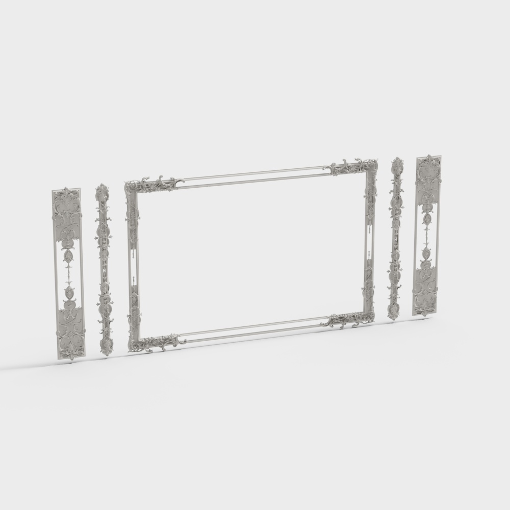 French plaster line carved background wall