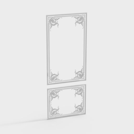 Elegant Baroque Style Decorative Door Panel 3D model