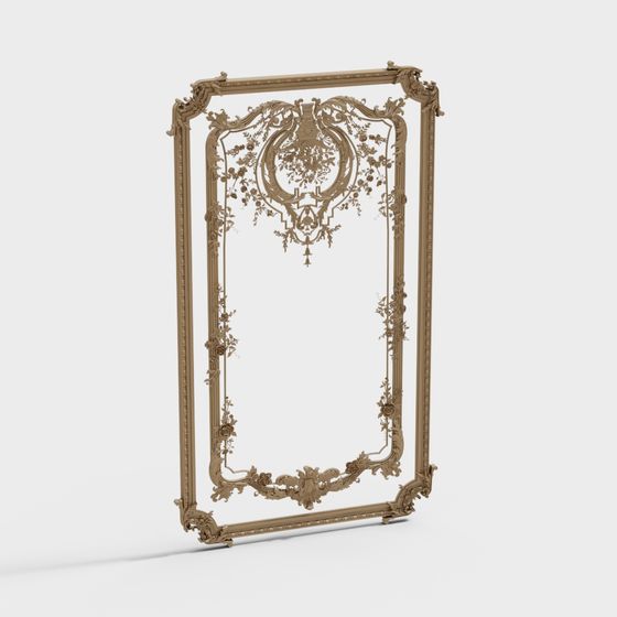 Royal Frame 3D model with Elegant Polygon Design