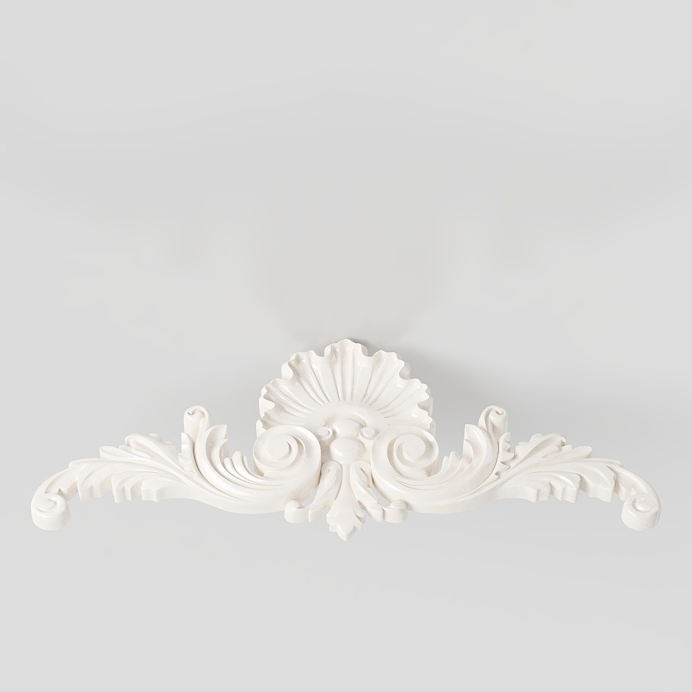 Baroque Decorative Wall Art 3D Model – Low-Poly Sculpture