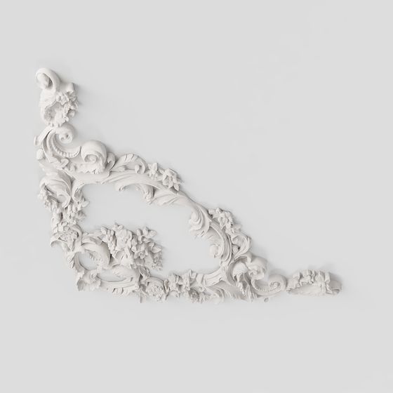 Floral Corner Scroll 3D model