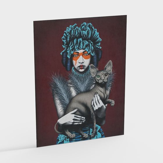 Sphynx Companion 3D model - Surreal Human Feline Fusion